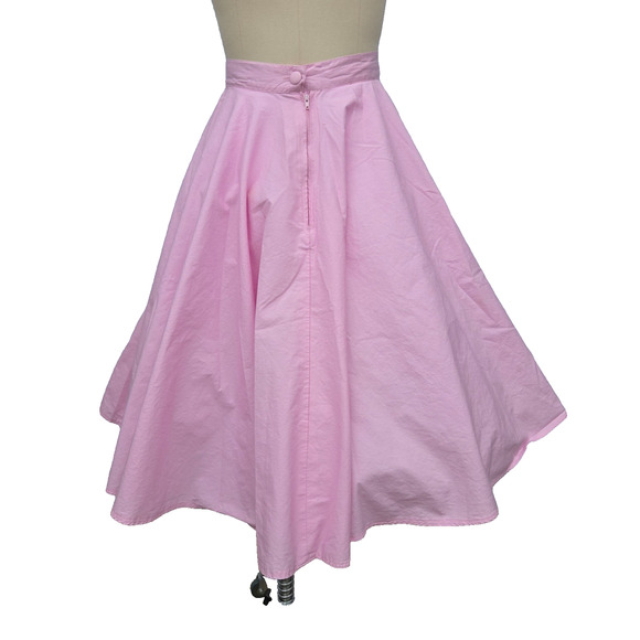 Hell Bunny Vixen Pink Circle Skirt Size XS Retro Pin Up Rockabilly Midi Full - Picture 5 of 8